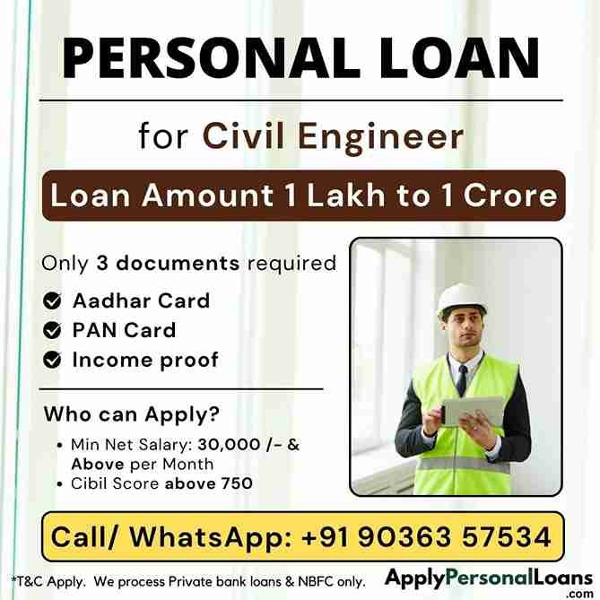 Civil Engineers & Construction Leads personal loan options available for salaried residents in Idukki