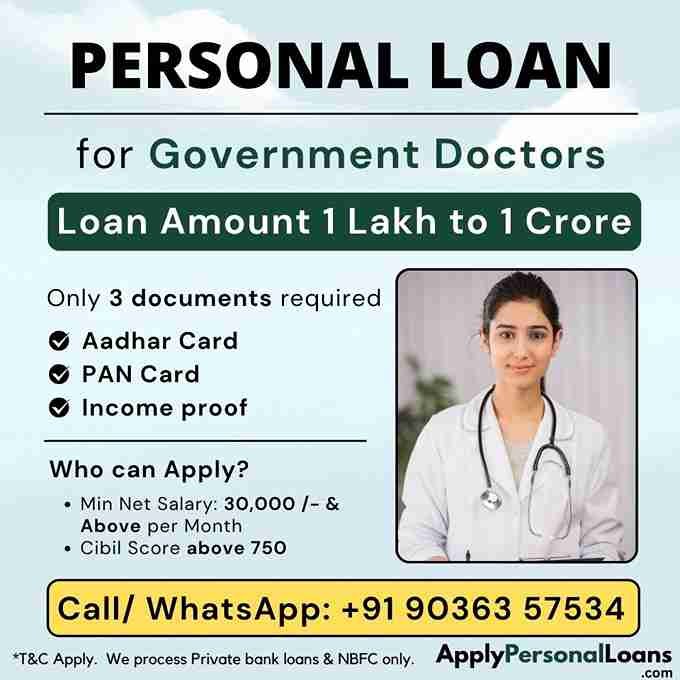 Government Medical Staff personal loan options available for salaried residents in Nilgiris