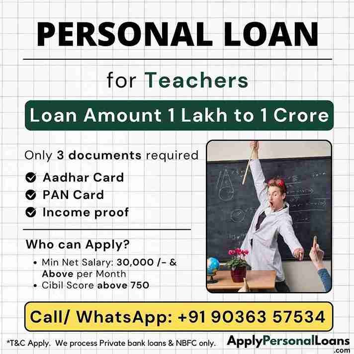 School & High School Teachers personal loan options available for salaried residents in Udupi